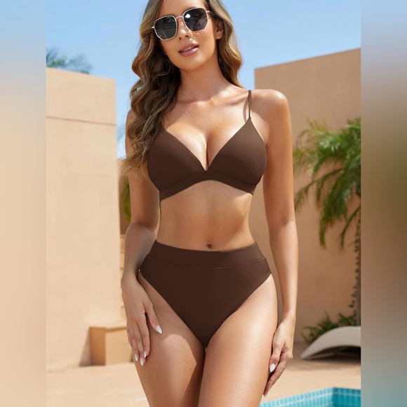 SUUKSESS High Waisted High Cut Bikini Set Sexy Triangle Two Piece Swimsuit NWOT - Picture 2 of 7